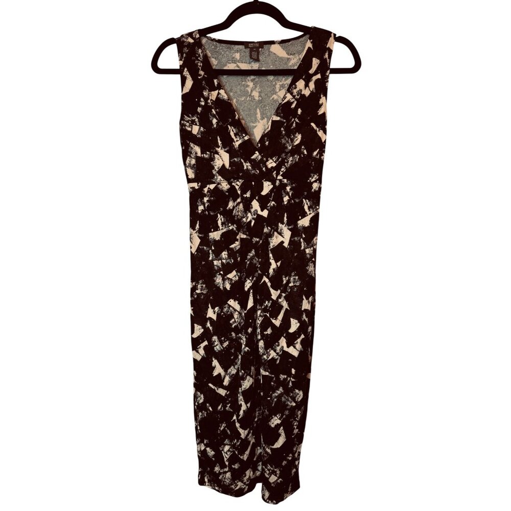 Kenneth Cole Reaction XS Sleeveless Black & White Abstract Print Dress Rayon